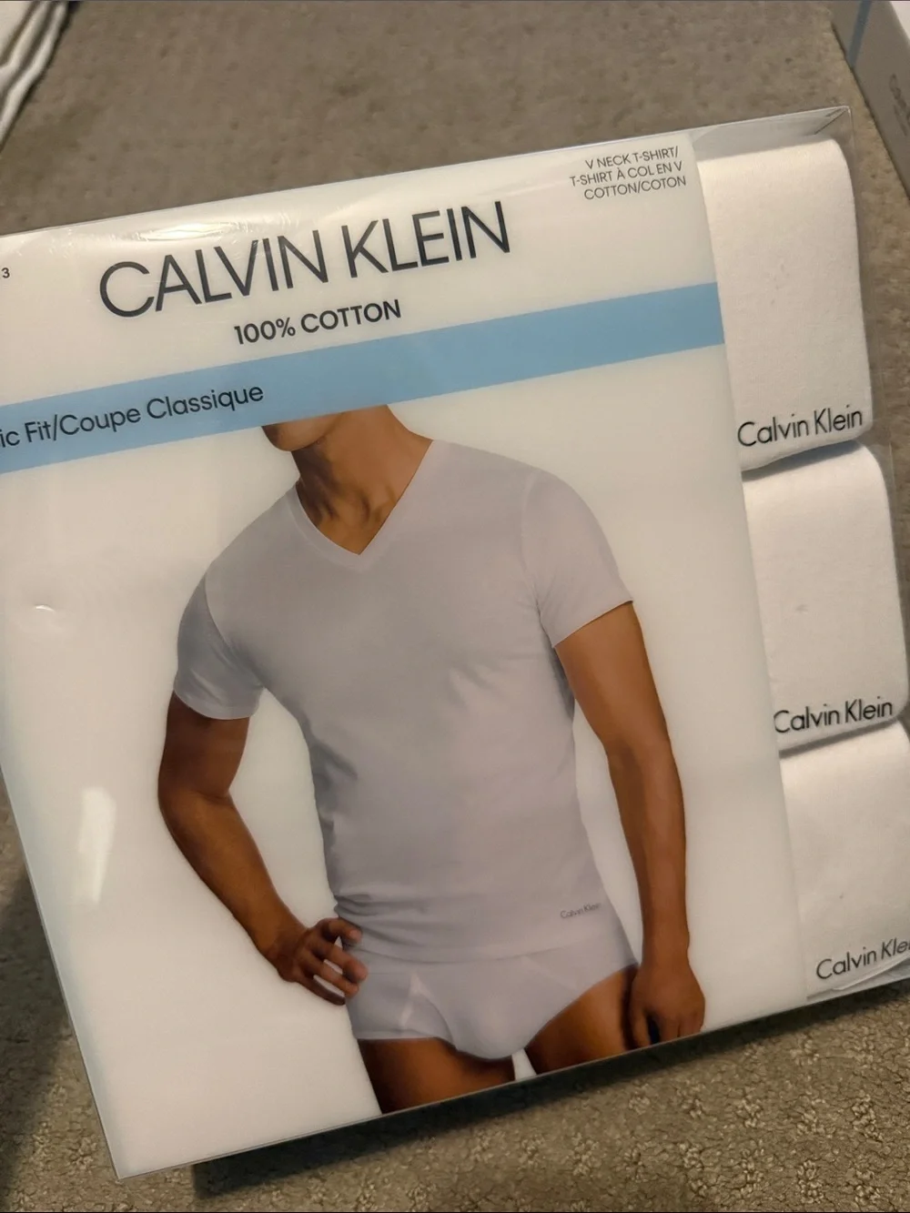 Calvin Klein Men’s White V-Neck Cotton Undershirt 3 pack
